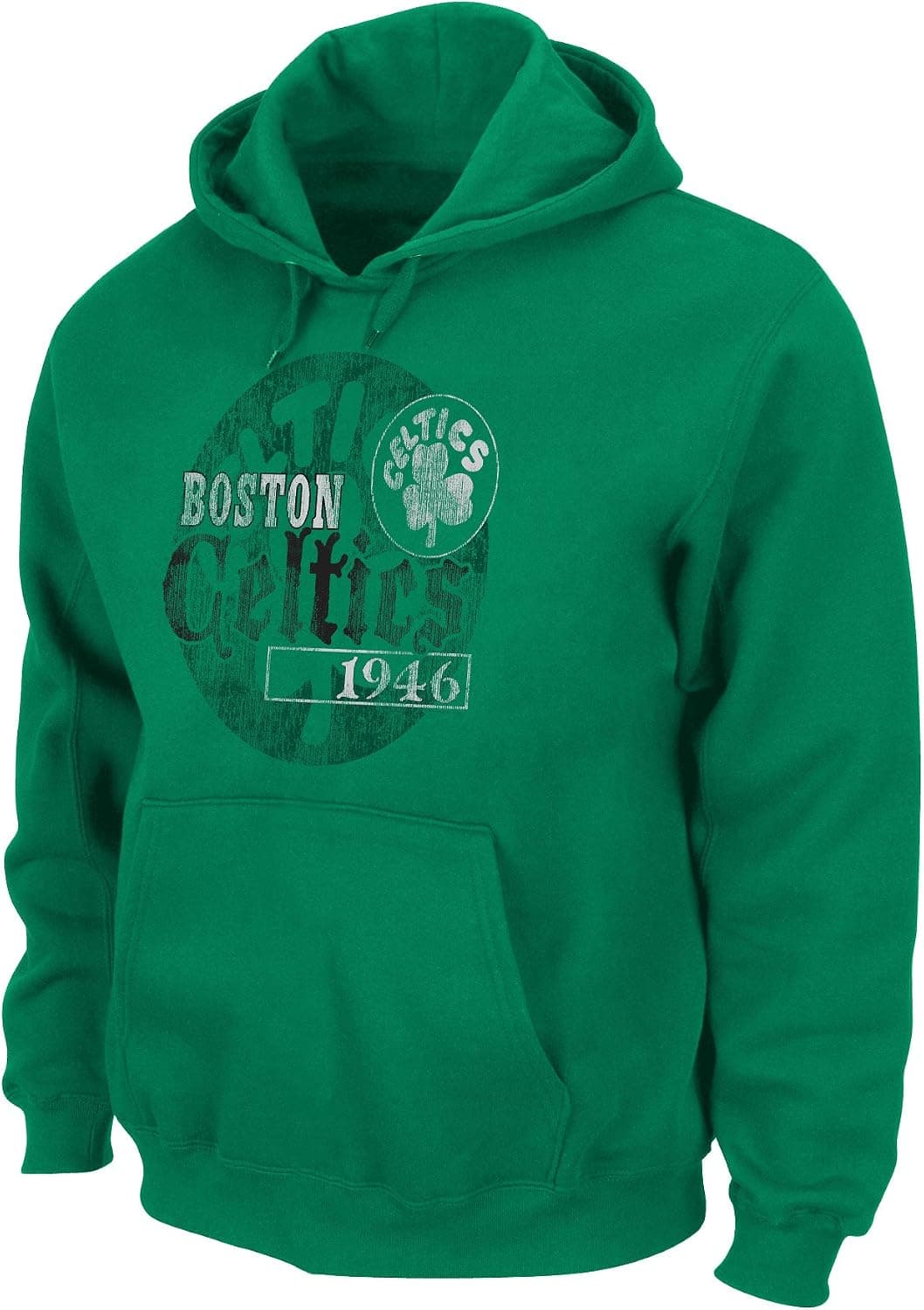NBA Mens Boston Celtics Off The Bench Kelly Green Long Sleeve Pullover Hoodie By Majestic