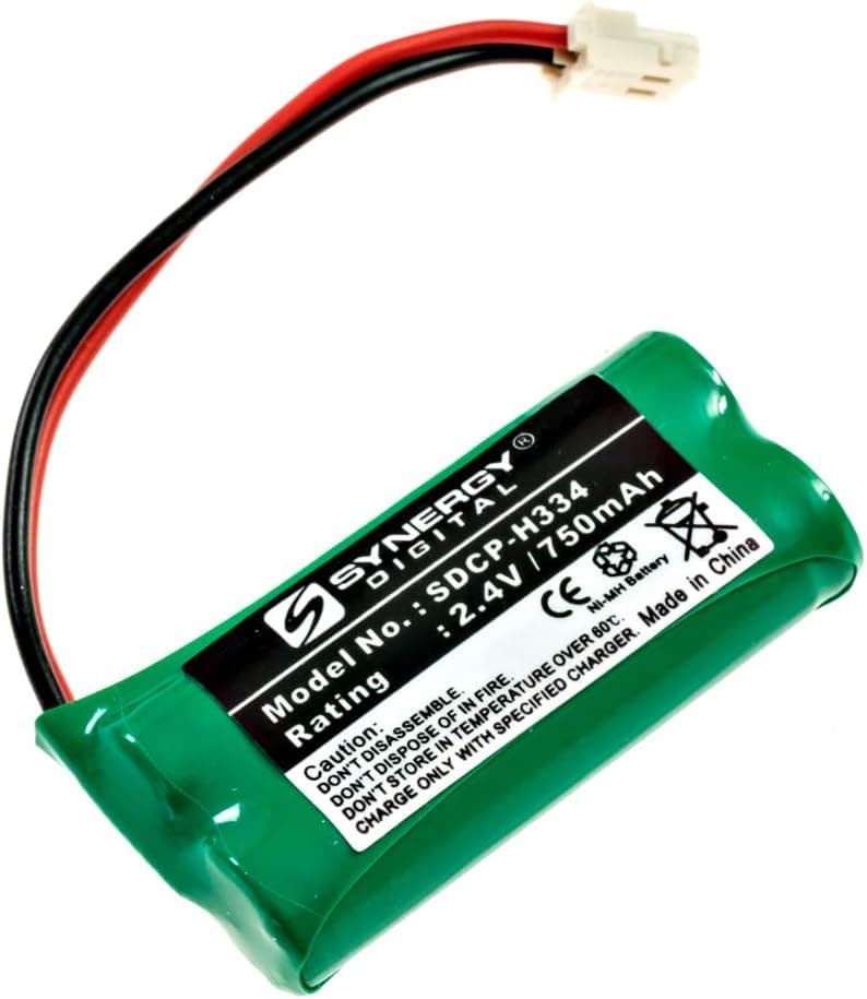 Synergy Digital Cordless Phone Battery, Works with Att EL51203 Cordless Phone, (Ni-MH, 2.4V, 750 mAh) Ultra Hi-Capacity, Compatible with AT&T BT166342, BT266342, BT183342, BT283342 Battery