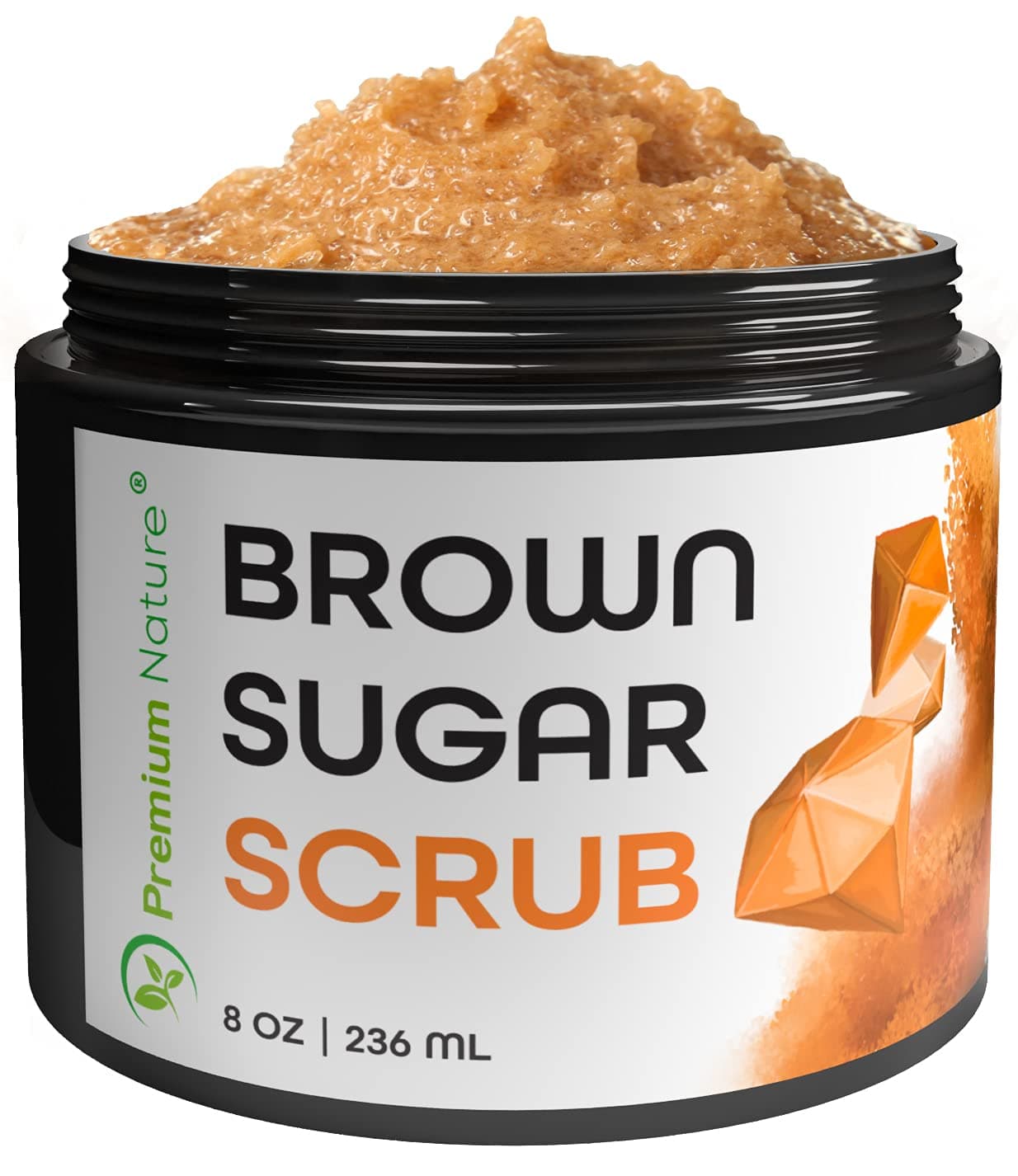 Premium Nature Brown Sugar Body Scrub, Skin Exfoliating Scrub For Bright and Moisture Skin, Body Scrub, Sugar Scrub For Body, 8 OZ