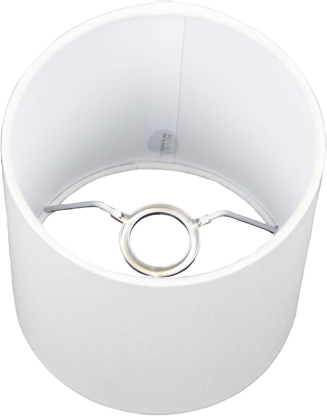 FenchelShades.com Lampshade 6" Top Diameter x 6" Bottom Diameter x 6.5" Height Fabric Drum Lampshade Uno Attachment with 2" Rise (Linen White)