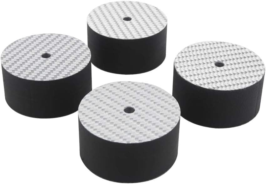 Audiocrast HiFi Speaker Isolation Stand Feet Pads, 40x20mm 4X Carbon Fiber Hi-end Speaker Shock Absorber Vibration Dampener Base Pad Spike Floor Protectors for Turntable Subwoofer Amplifier CD DVD AMP