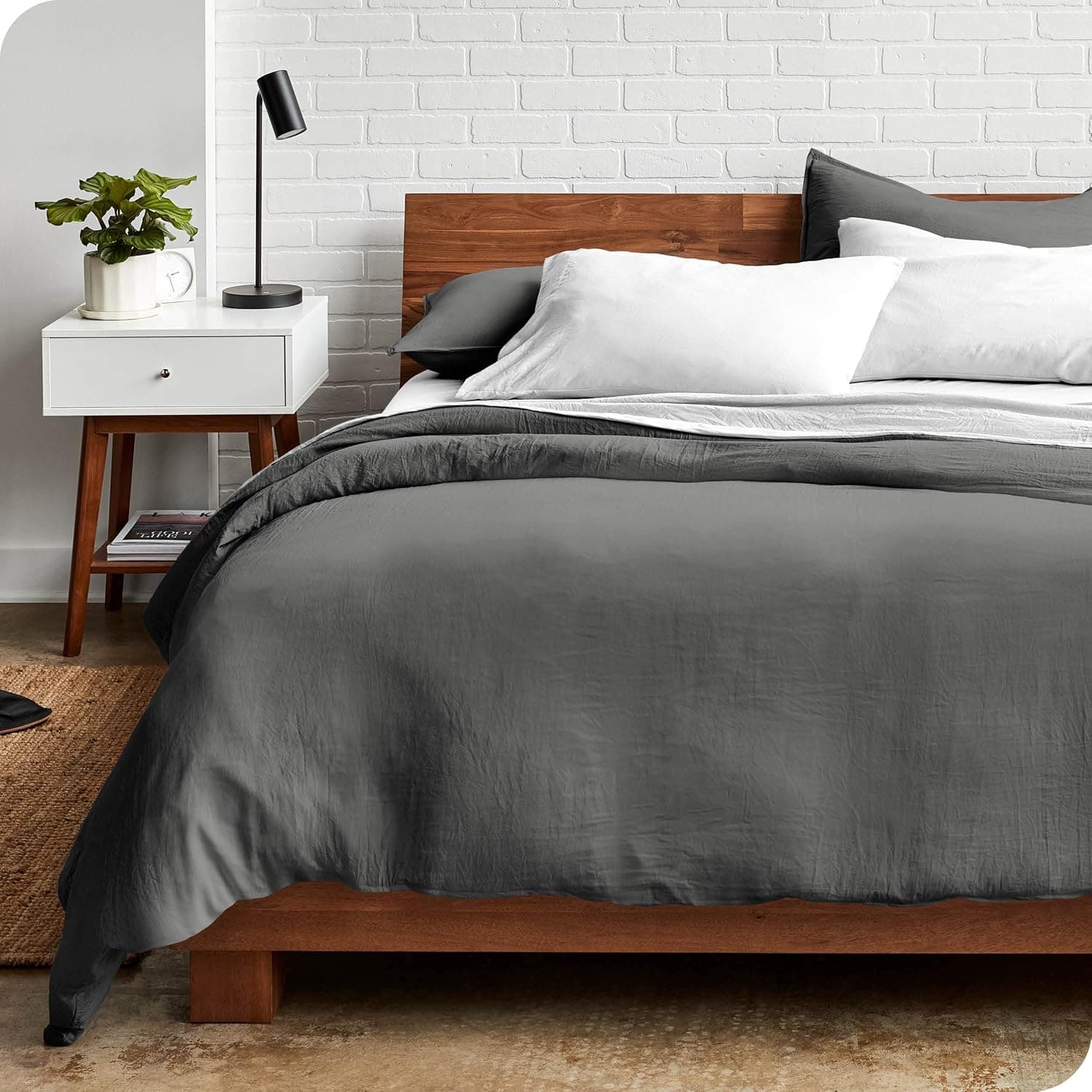 Bare Home Sandwashed Duvet Cover - Twin/Twin XL - Premium 1800 Ultra-Soft Brushed Microfiber - Easy Care (Twin/Twin XL, Sandwashed Grey)