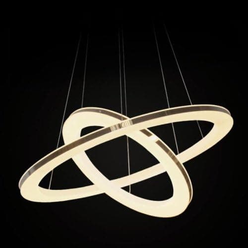 LightInTheBox Acrylic Pendant LED Ring Light,1 Light, Modern Chic Stainless Steel Plating Home Ceiling Light Fixture Flush Mount, Pendant Light Chandeliers Lighting Warm White