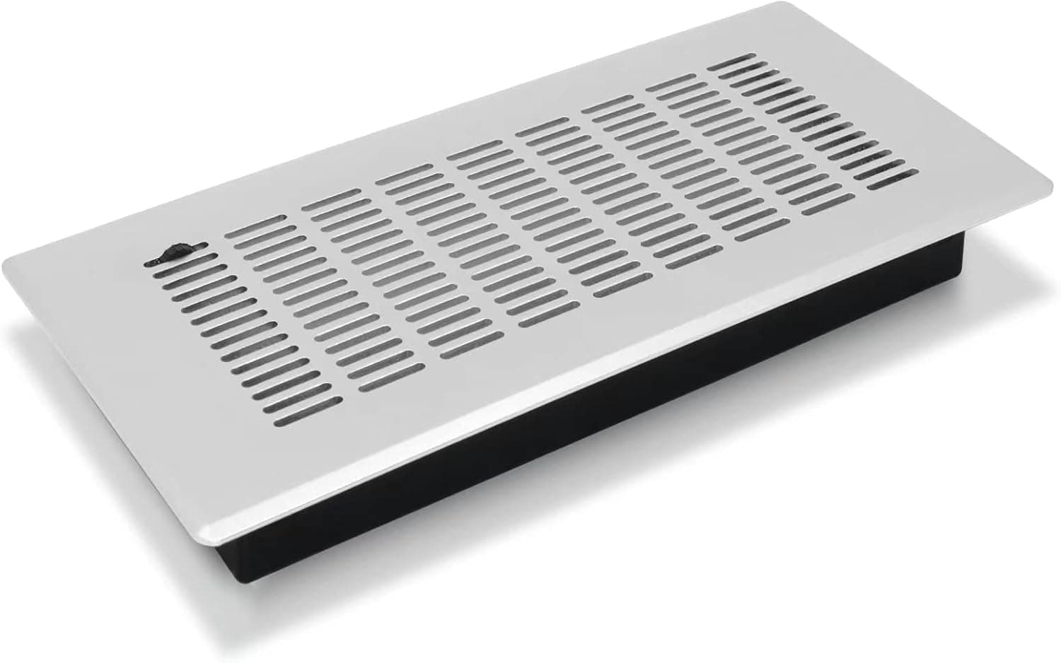 Golden Tripod Aerometal Floor Register 4" x 10" (Duct Opening Size) Floor Vent Covers Register Grille -Easy Adjust Air Vent Deflector- Heavy Duty Vent Cover for Home Floor（Silver）