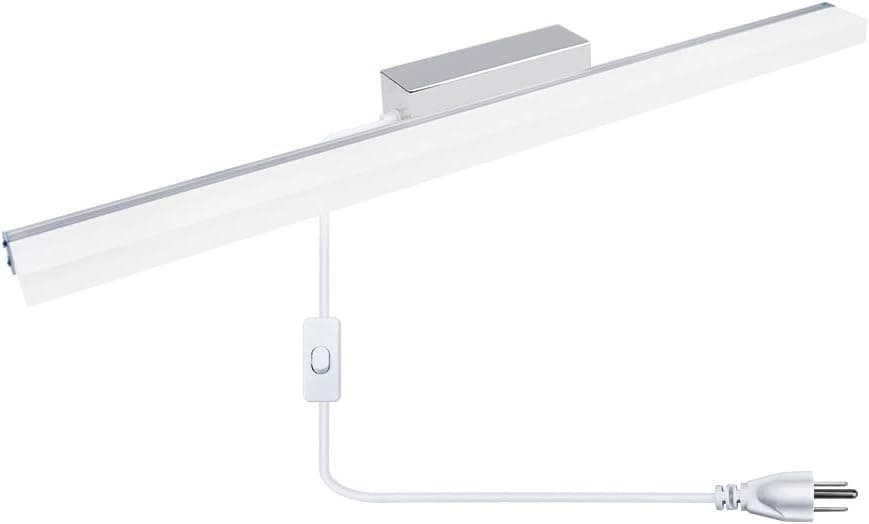 Lustaled 22.4”LED Bathroom Vanity Light Fixtures Over Mirror 9W Modern Bathroom Mirror Front Wall Lamp Stainless Steel Bath Vanity Lighting Daylight 6000K for Make Up Dressing Room (with US Plug)