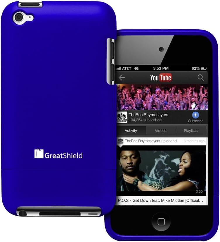 GreatShield iSlide Slim-Fit Polycarbonate Hard Case for Apple iPod Touch 4th Generation (Blue)