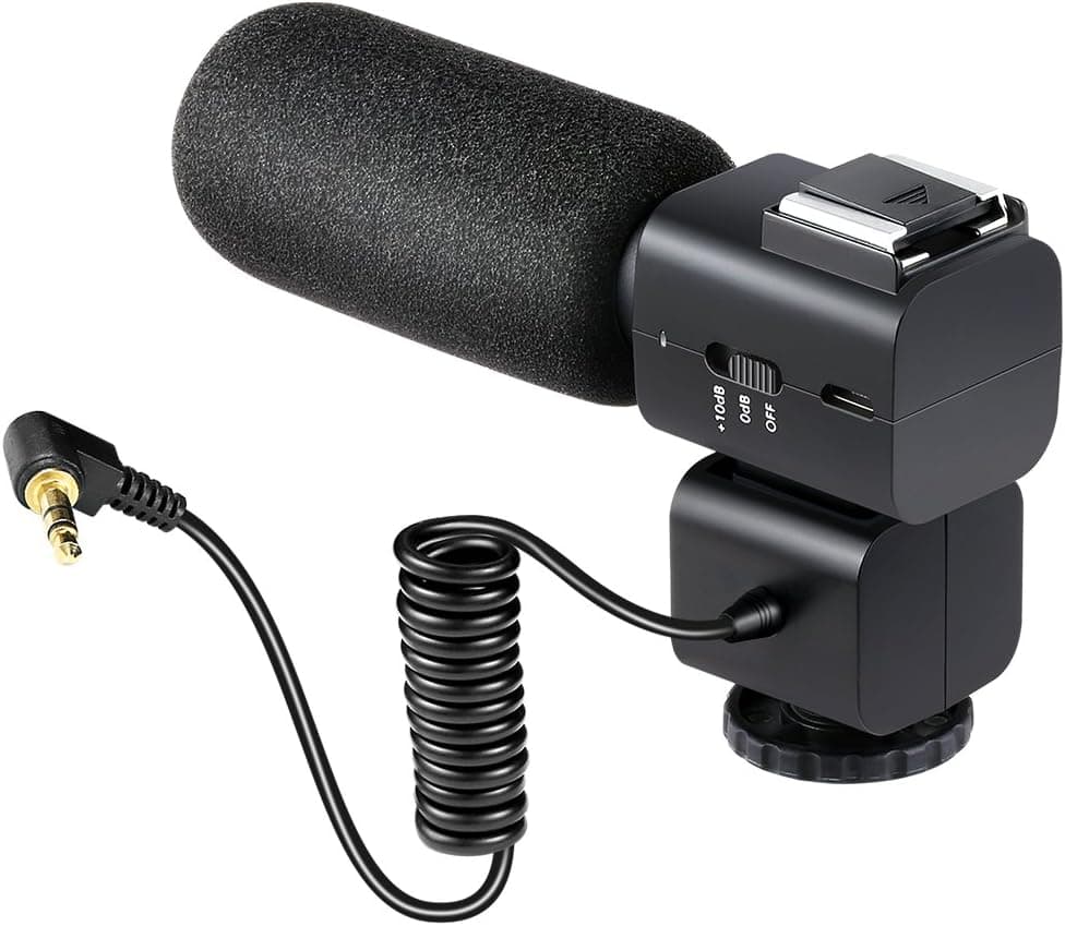 On-Camera Microphone, Besteker M520 Recording Interview Super-Cardioid Directional Condenser Lightweight Microphone with Built-in Battery for Nikon/Canon Camera/DV Camcorder(Need 3.5mm Interface)