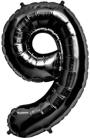Foil Balloon 34"Number 9 - Black