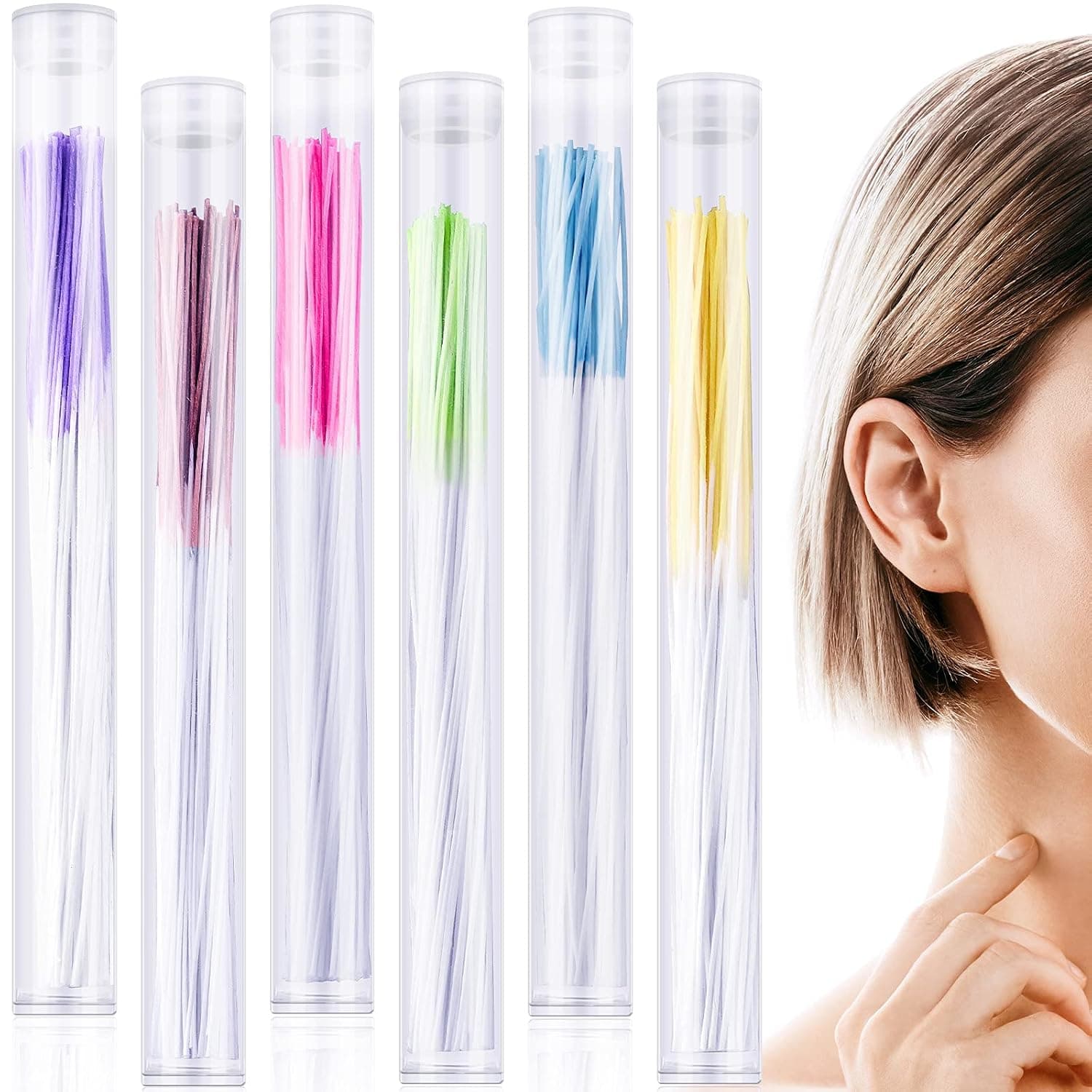 420 Pieces Earrings Hole Cleaner Floss Disposable Piercing Aftercare Piercing Cleaning Line Ear Piercing Care Odor Removal Cleaning Tool for Girls Women Men, 6 Boxes