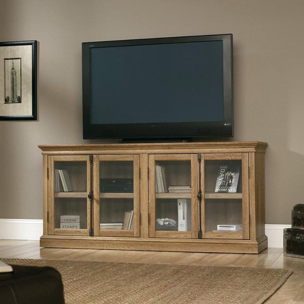 Sauder Scribed Oak Finish Barrister Lane Storage Credenza