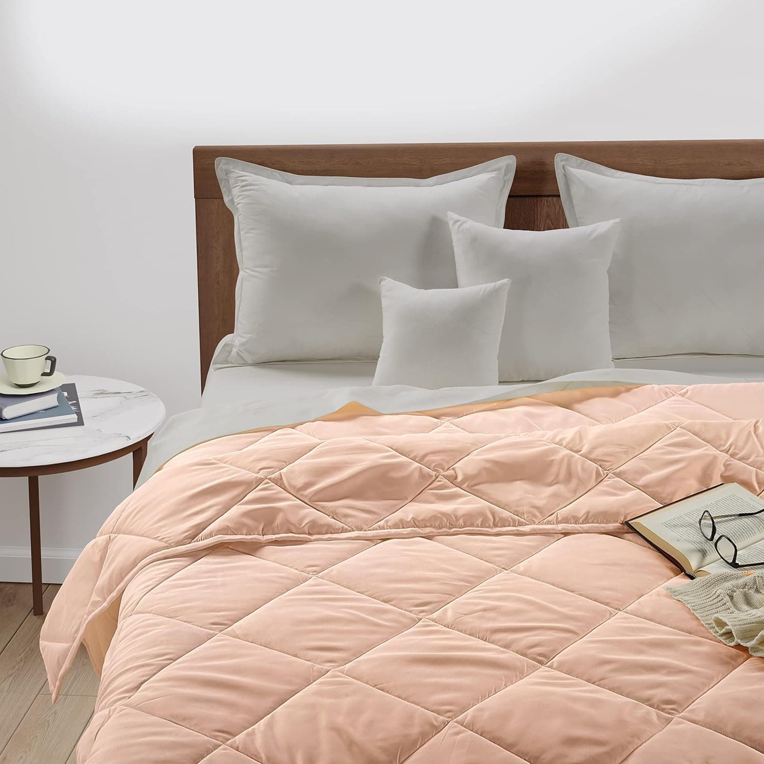 LANE LINEN Lightweight Comforter Blanket Queen/Full Size – All-Season Reversibe Soft Cozy Anti-Static Warm Down Alternative Duvet Insert Premium Microfiber Blanket for Bed, 90”x88” – Crystal Haze