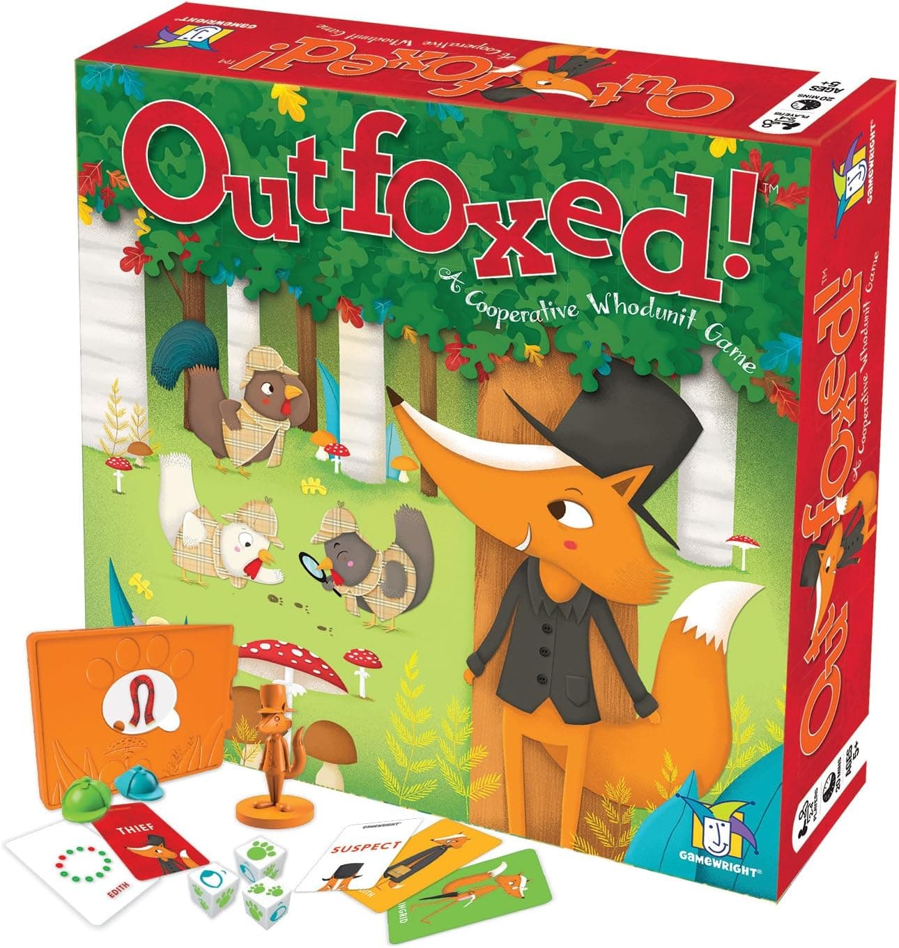 OUTFOXED, A CLASSIC WHO DUNNIT GAME FOR PRESCHOOLERS & Sleeping Queens 10th Anniversary Tin Card Game