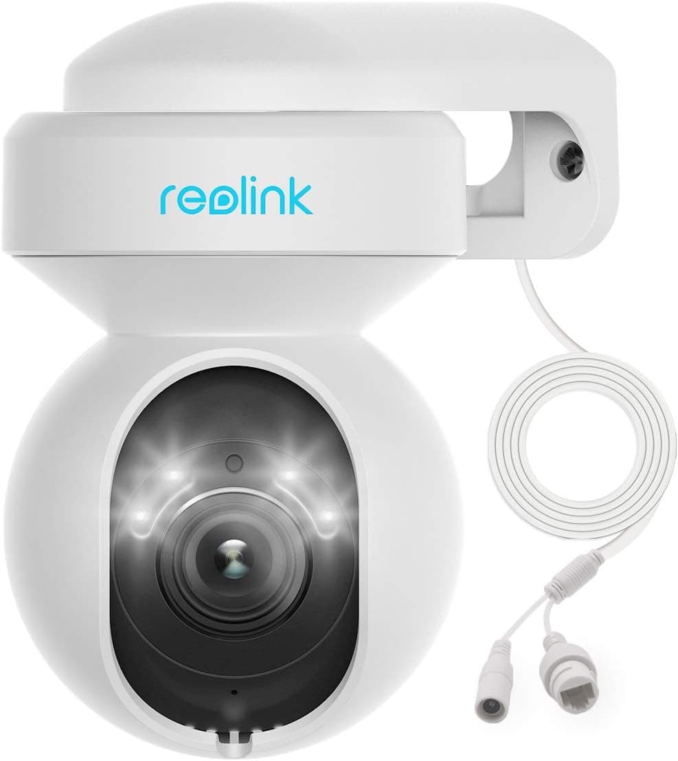 REOLINK E1 Outdoor Plug-in WiFi Security Camera, 5MP HD PTZ Camera for Home Security, Motion Tracking, 5GHz WiFi, 3X Optical Zoom, Person Vehicle Detection, Spotlight Color Night Vision, APP Control