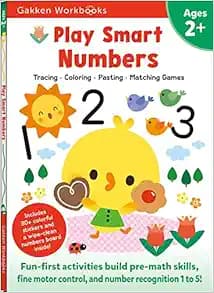 Play Smart Numbers Age 2+: Preschool Activity Workbook with Stickers for Toddler Ages 2, 3, 4: Learn Pre-math Skills: Numbers, Counting, Tracing, Coloring, Shapes, and More (Full Color Pages)