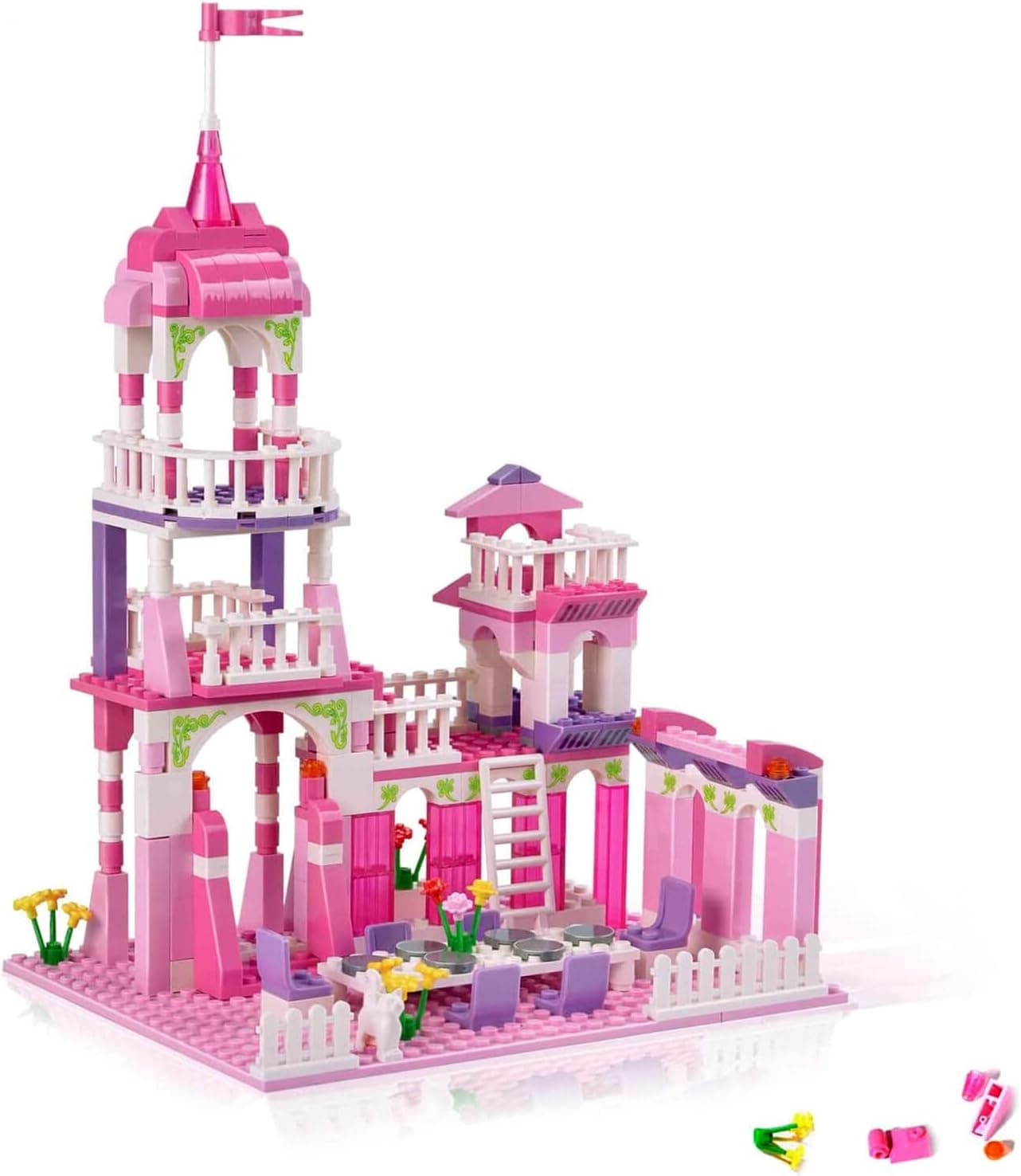 GEVINST Girls Princess Castle for Girls Age Princess Castle Pink Palace Building Set (303 Pieces)
