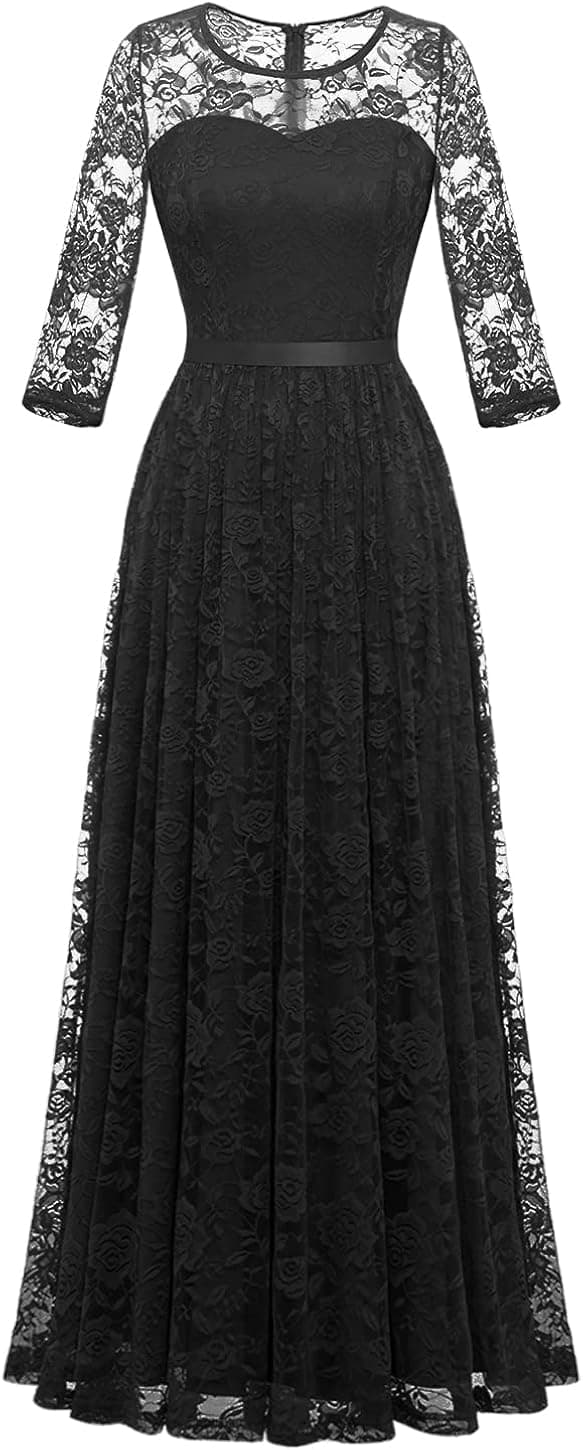 Wedtrend Women's Floral Lace Long Bridesmaid Dress Maxi Formal Wedding Party Gown