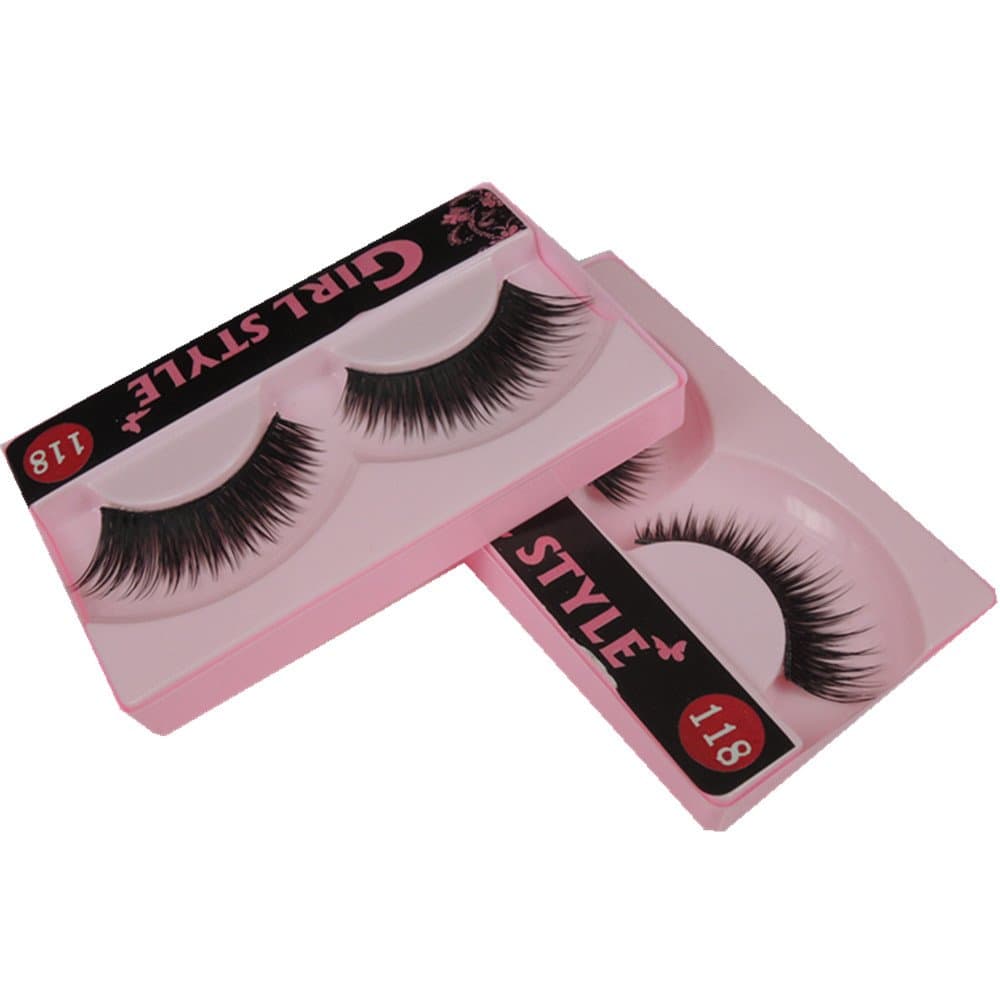 BTArtbox Fake Eyelashes Reusable Human Hair Material False Eyelahes (Pack of 10)