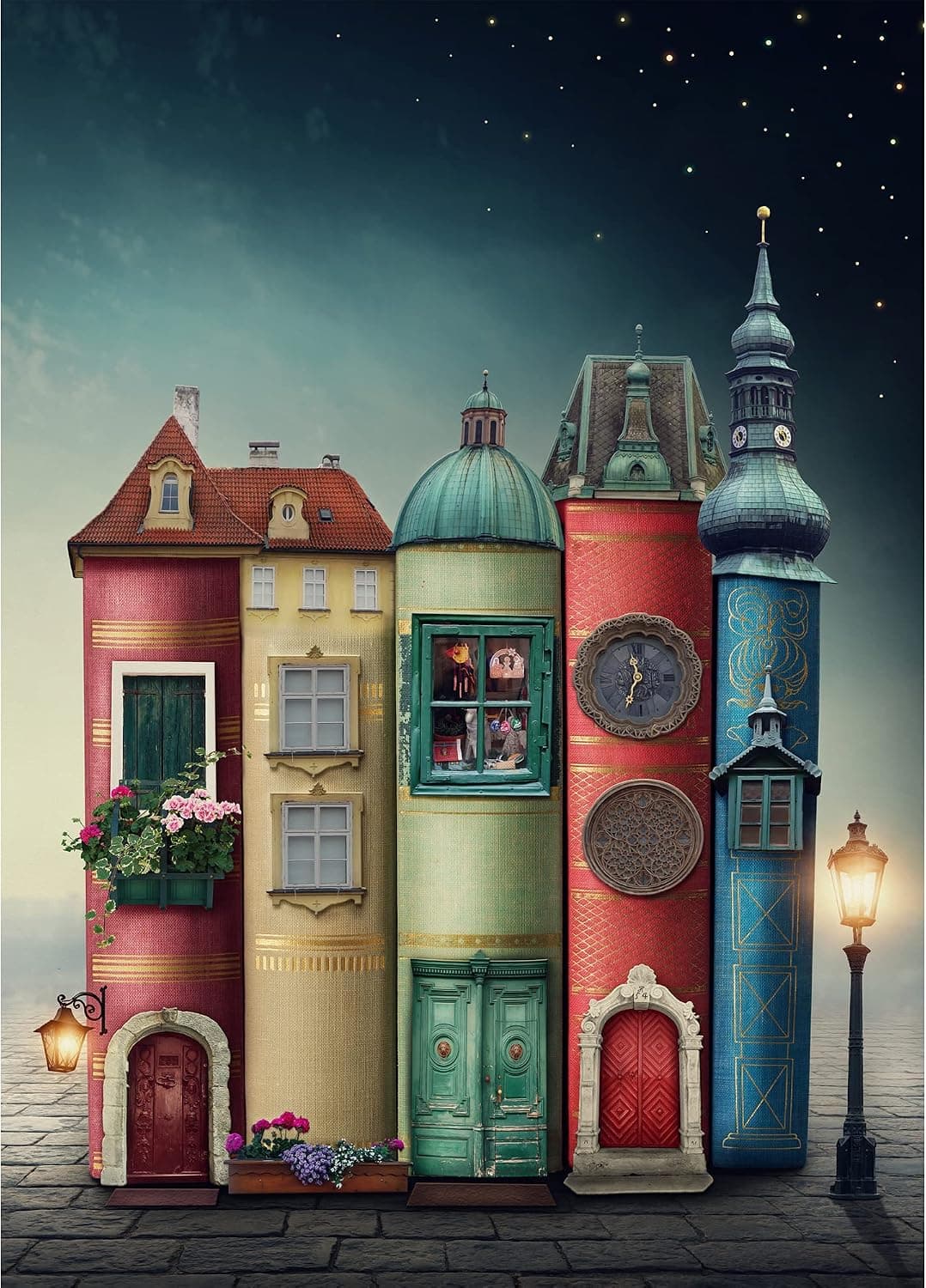 Jigsaw Puzzles 1000 Pieces for Adults Book City Fantasy Challenging Puzzle Difficult Puzzles Large Puzzle Game Toys Gift 20 x 28 Inches