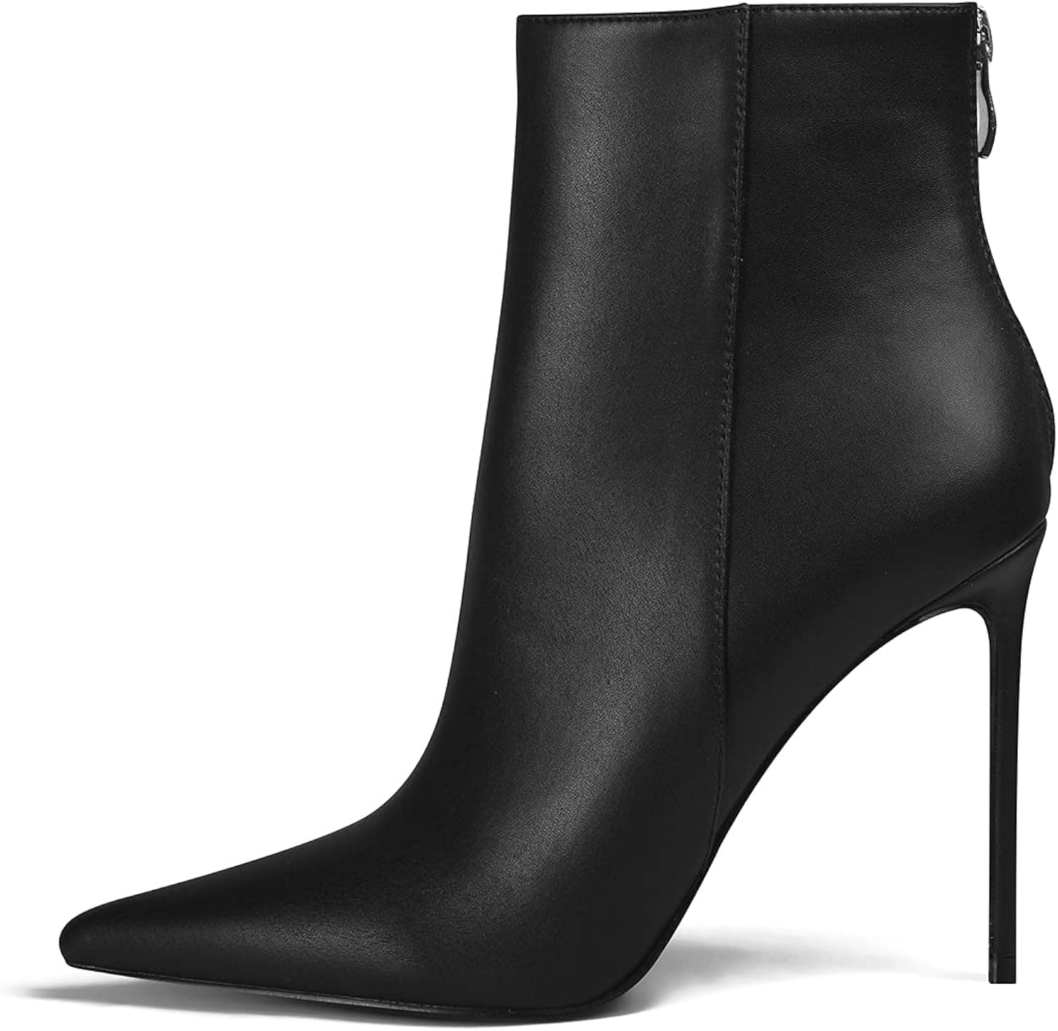 Elisabet Tang Women Heeled Ankle Booties,Sexy Pointed Toe 4.3 inch Stiletto High Heel Fashion Ankle & Bootie with Back Zipper Dress Evening Party Boots Shoes