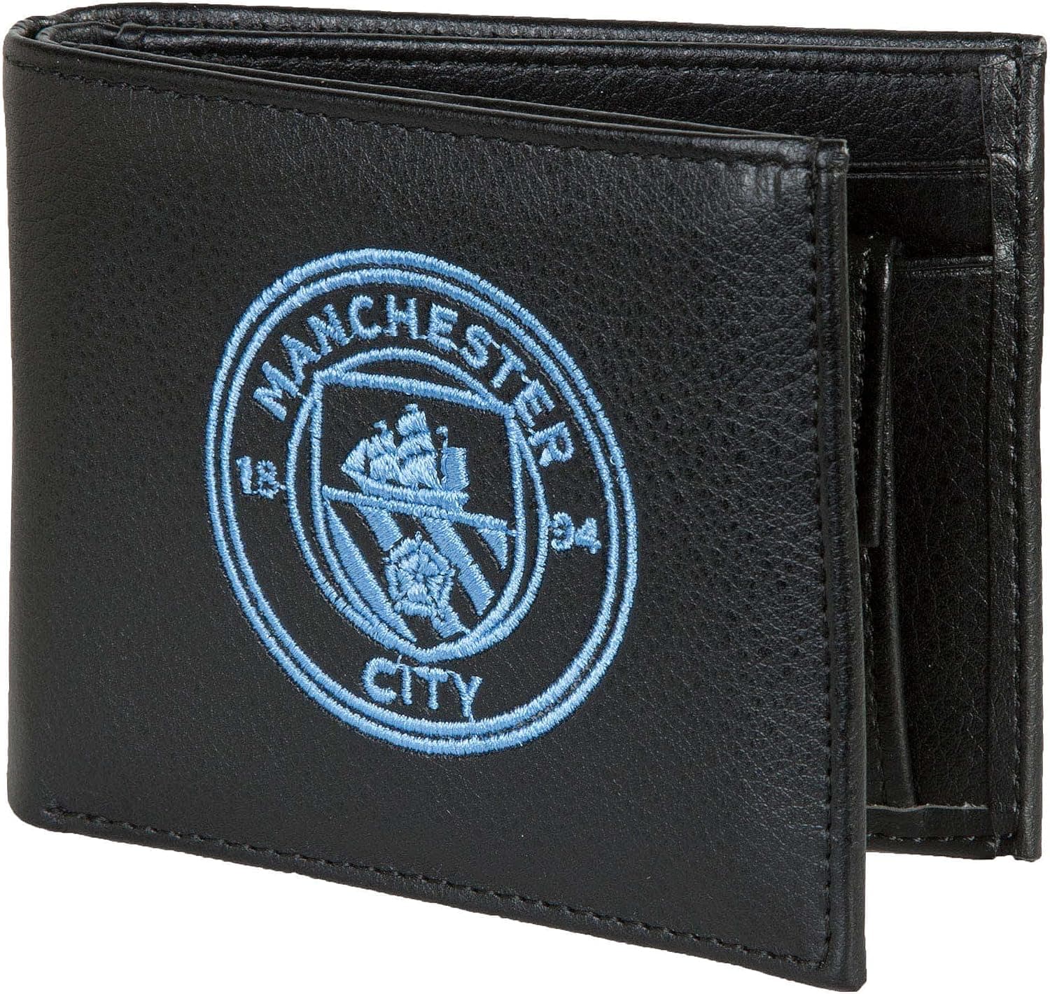 Manchester City FC Official Soccer Crest Embroidered PU Leather Wallet