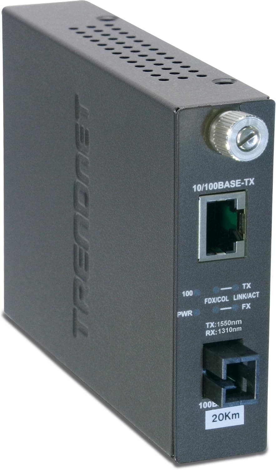 TRENDnet 100Base-TX to 100Base-FX Dual Wavelength Single Mode SC Fiber Media Converter TX 1550nm, Single-mode up to 20km (12.4 Miles)RJ-45,Fiber to Ethernet Converter, Lifetime Protection,TFC-110S20D5
