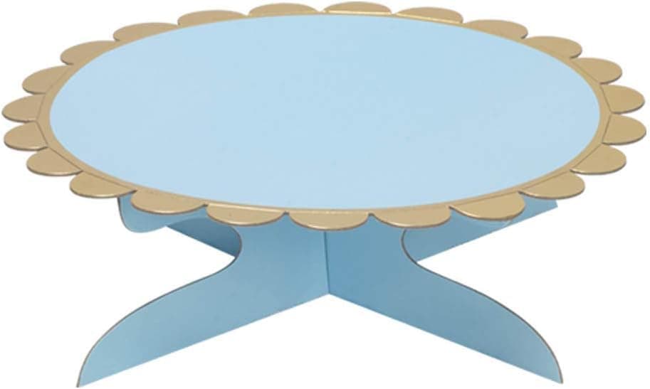 1 Tier Blue Gold Round Cardboard Cup Cake Holder Stand Dessert Tower Pastry Serving