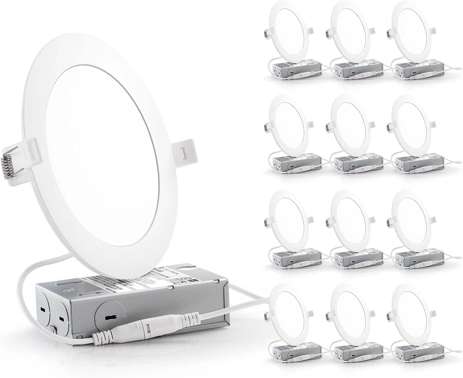 LULU HOUSE 12 Pack 6 Inch Recessed Lighting with Junction Box， CRI90, 13W=100W, 1000lm, 4000K Cool White，UL and Energy Star Certified