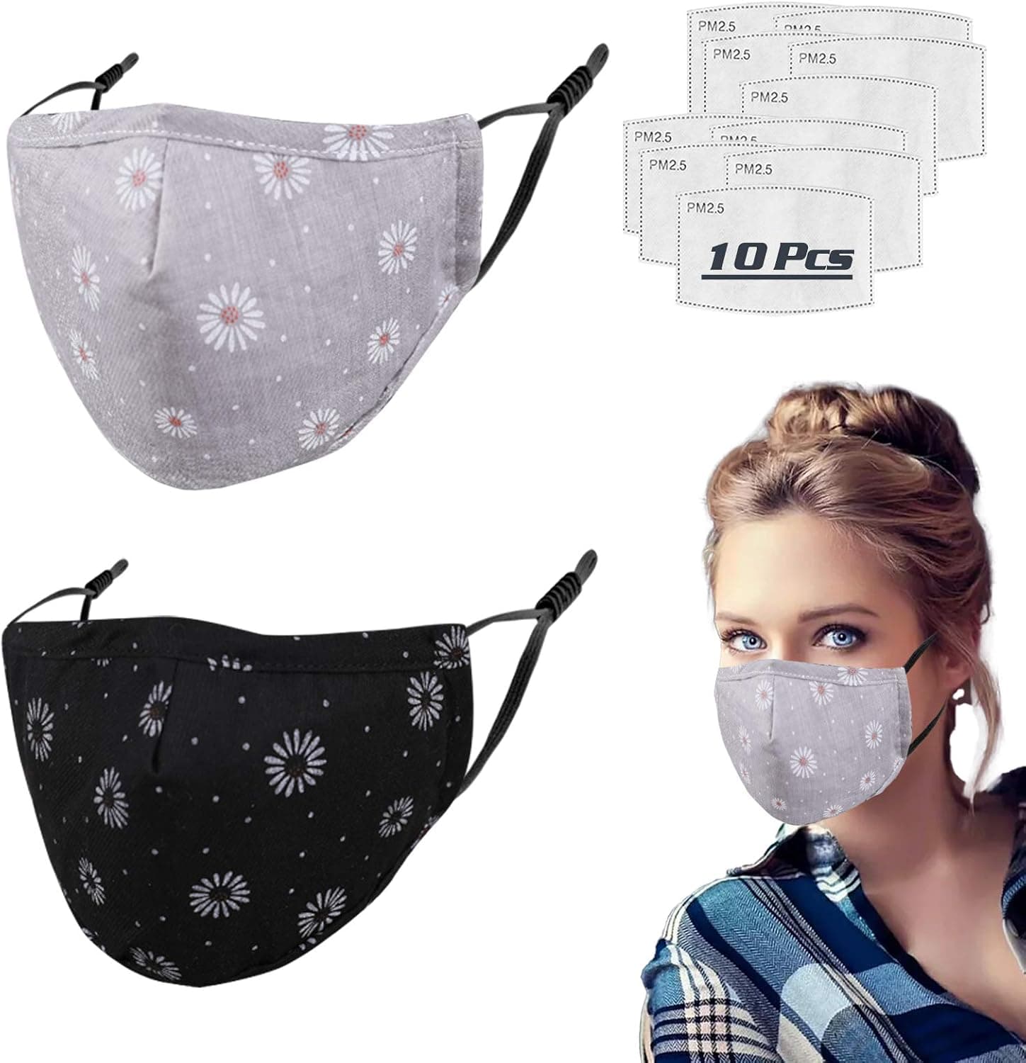 Woplagyreat 2Pcs Designer Face Cover for Women Men, Fashionable & Anti Dust (Multicolor)