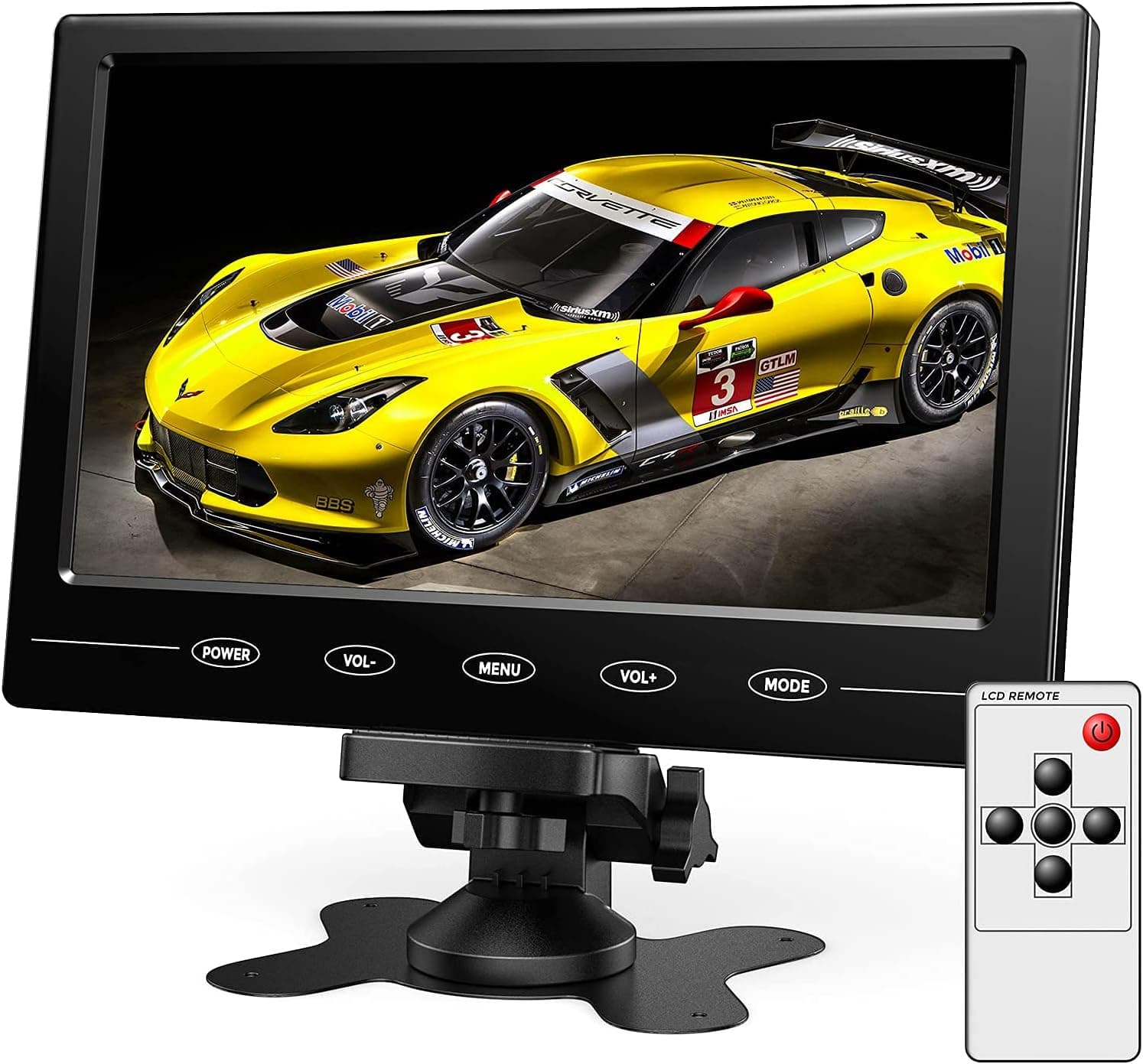 APROTII 9 Inch Security Monitor, Small LCD HDMI Monitor Mini Screen 1024x600, HDMI VGA AV Portable Mini HD Color Screen Display Built-in Speaker，with Remote for PC Raspberry Pi Camera Car Security