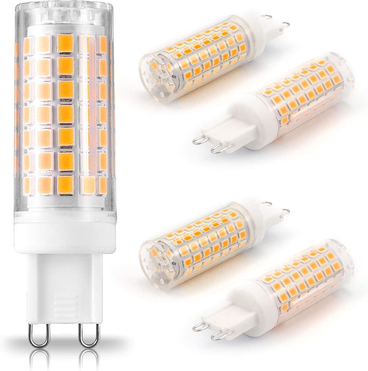 ALIDE G9 Dimmable LED Bulbs 6W 2700k Soft Warm White,Replace 40W 50W 60W T4 Clear G9 Bi-pin Halogen Bulbs,AC120V Dimmable G9 LED for Home Ceiling Chandelier Pendant Lighting,600lm,No Flicker