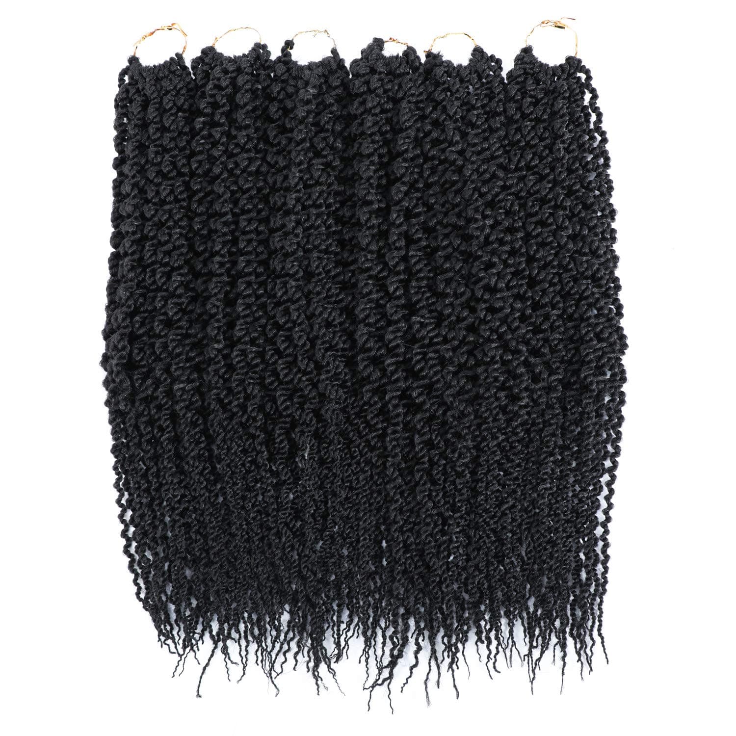 Curly Senegalese Twist Crochet Hair, Passion Twist Braid Hair, Pre-twisted Crochet Hair Braids, Ombre Spring Bomb Twist Braiding Hair Extensions (18''-6 packs, 1b)