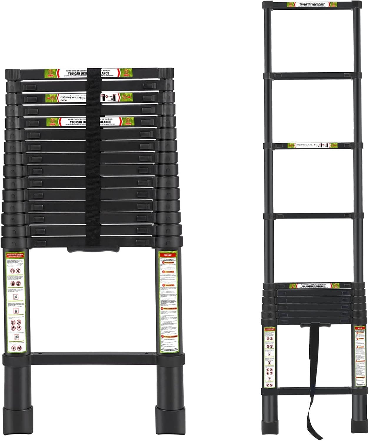 Telescopic Ladder, 20.3FT RIKADE Aluminum Telescoping Ladder with Non-Slip Feet, Portable Extension Ladder for Household and Outdoor Working,330lb Capacity