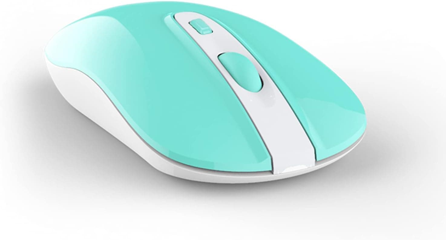 Computer Wireless Mouse, 2.4G Portable Optical Silent Mouse, with USB Receiver, 3 Adjustable DPI (up to 1600), 4 Button Cordless Mouse, Suitable for Computer Laptop MacBook (Blue)