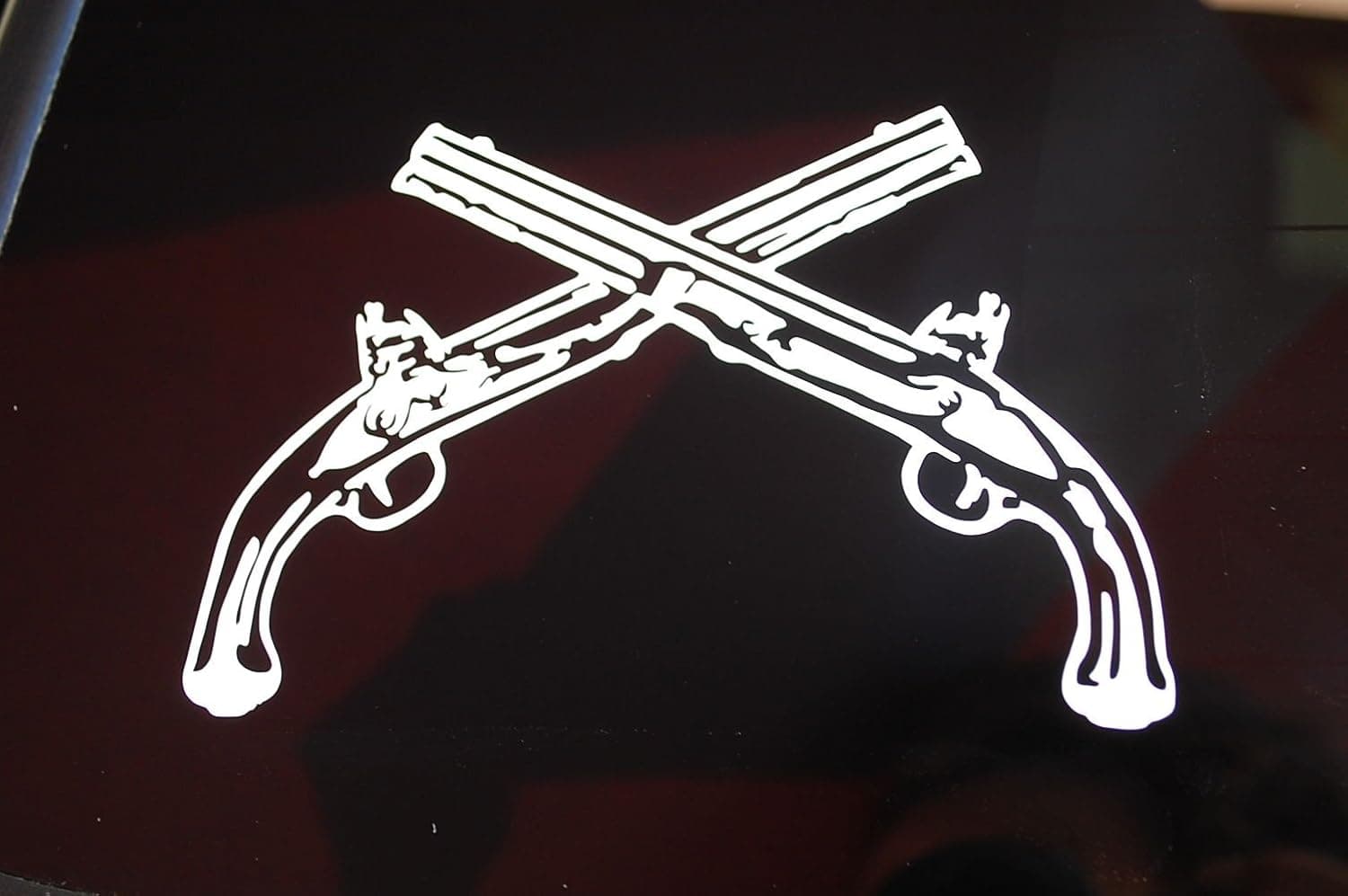 Military Police Sticker Vinyl Decal Choose Color & Size!! MP Crossed Pistols Army Insignia Military Car Window Laptop Tumbler (V305) (5" X 3.5", White)