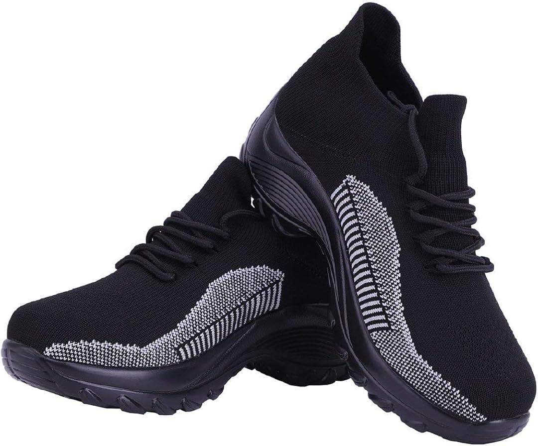 Mfoxizcu Women's Walking On Cloud Cushioning Nurse 12 Shoes Hospital Wedge Comfortable Breathable Wide Slope Heel Platform Soft Sole Nursing Plus 11 Sneakers Medium Width Dance Lace Black 7 Wide