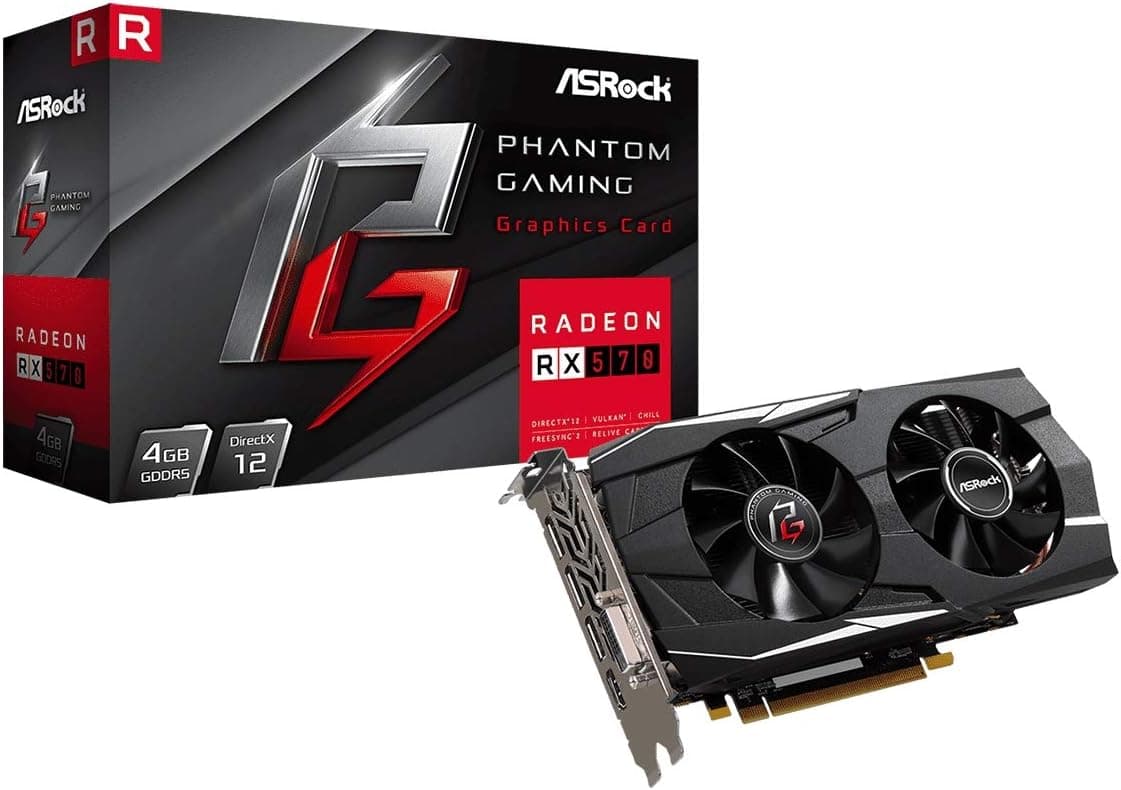 ASRock Phantom Gaming D Radeon RX 570 DirectX 12 RX570 4G 4GB 256-Bit GDDR5 PCI Express 3.0 x16 HDCP Ready Video Card