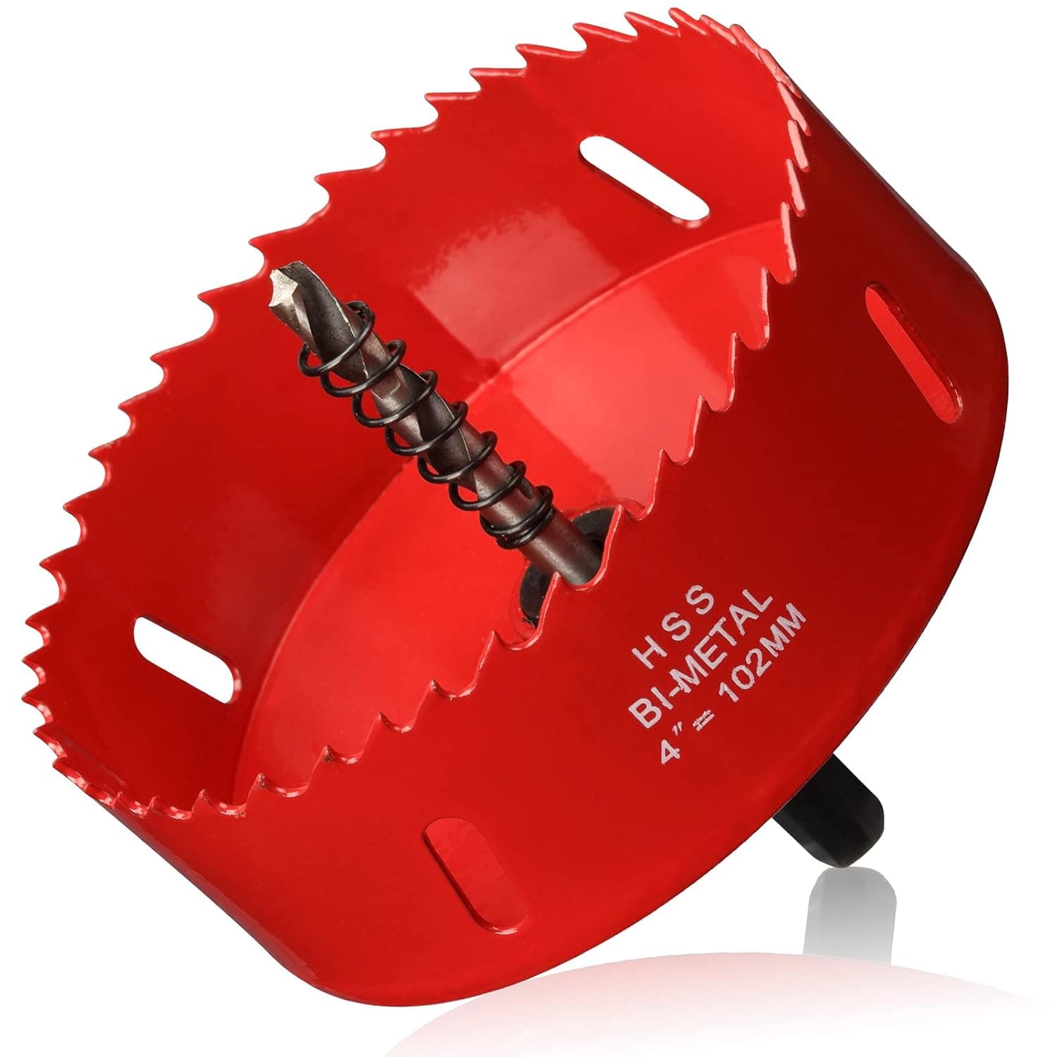Hole Saw 4” (102mm) for Wood, HSS Bi-Metal Hole Cutter with Pilot Drill Bit for Plywood, Cornhole, Ceiling and Drywall