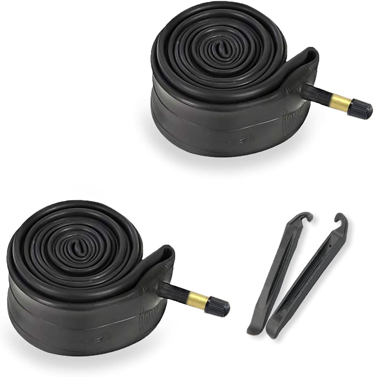 MOHEGIA 2 Pack Bike Tubes with 2 Tire Levers, 26"/27.5“/29” Replacement Bicycle Inner Tube with Schrader Valve 48mm