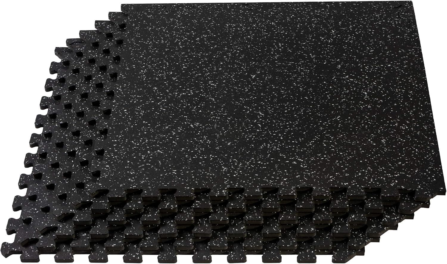 Velotas 3/8-Inch Thick Interlocking Foam Tiles with Rubber Top - Personal Fitness Mat, EVA Foam Puzzle Floor Tiles, For Home Gym Workouts, 24 in x 24 in