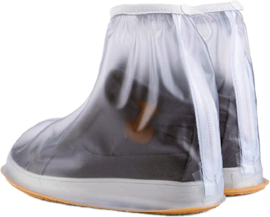 Boseen 1 Pair of Men Anti-slip Reusable Rain Shoe Covers Waterproof Shoes Overshoes Boot Gear (M)