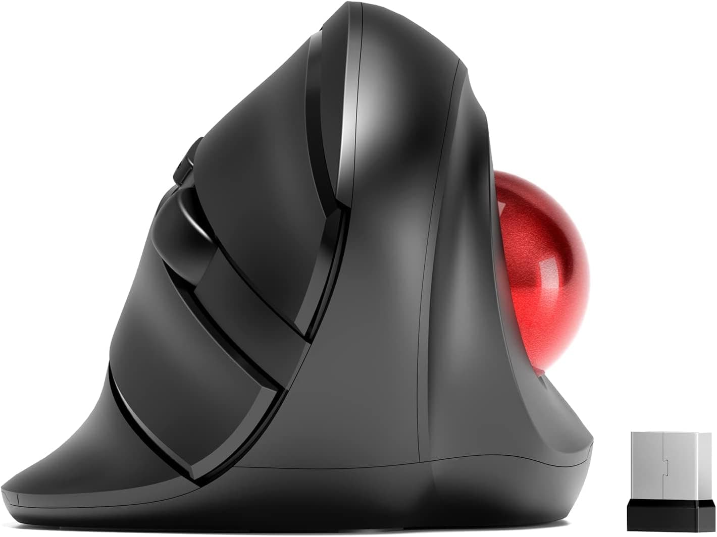 MicroPack Wireless Trackball Mouse, 2023 New Upgrade Ergonomic Mouse with Wireless Vertical Rollerball Computer Mouse, 3 Adjustable DPI, Easy Thumb Control for PC, Laptop, Mac, Windows - Black