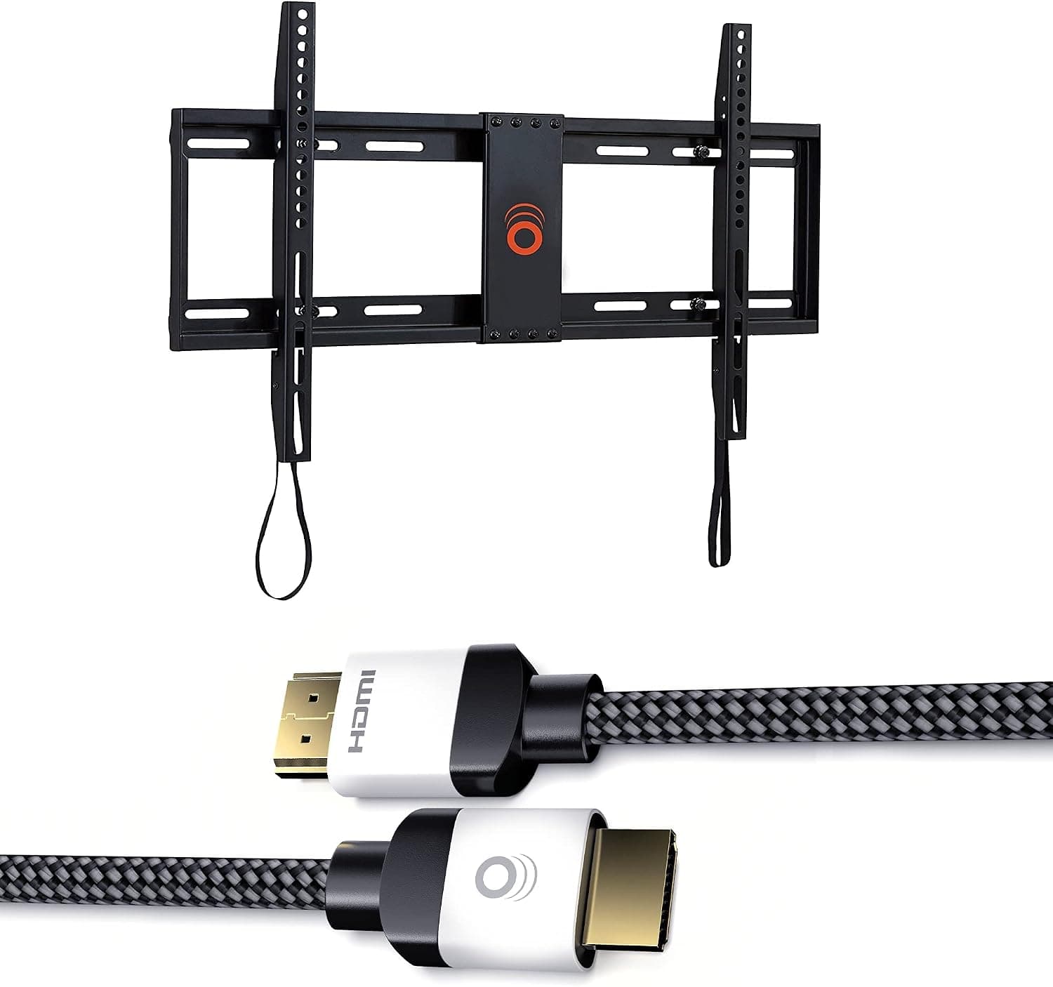 ECHOGEAR Low Profile TV Mount & Ultra High Speed HDMI Cable - for TVs Up to 90" & 6 Foot Certified HDMI Cable