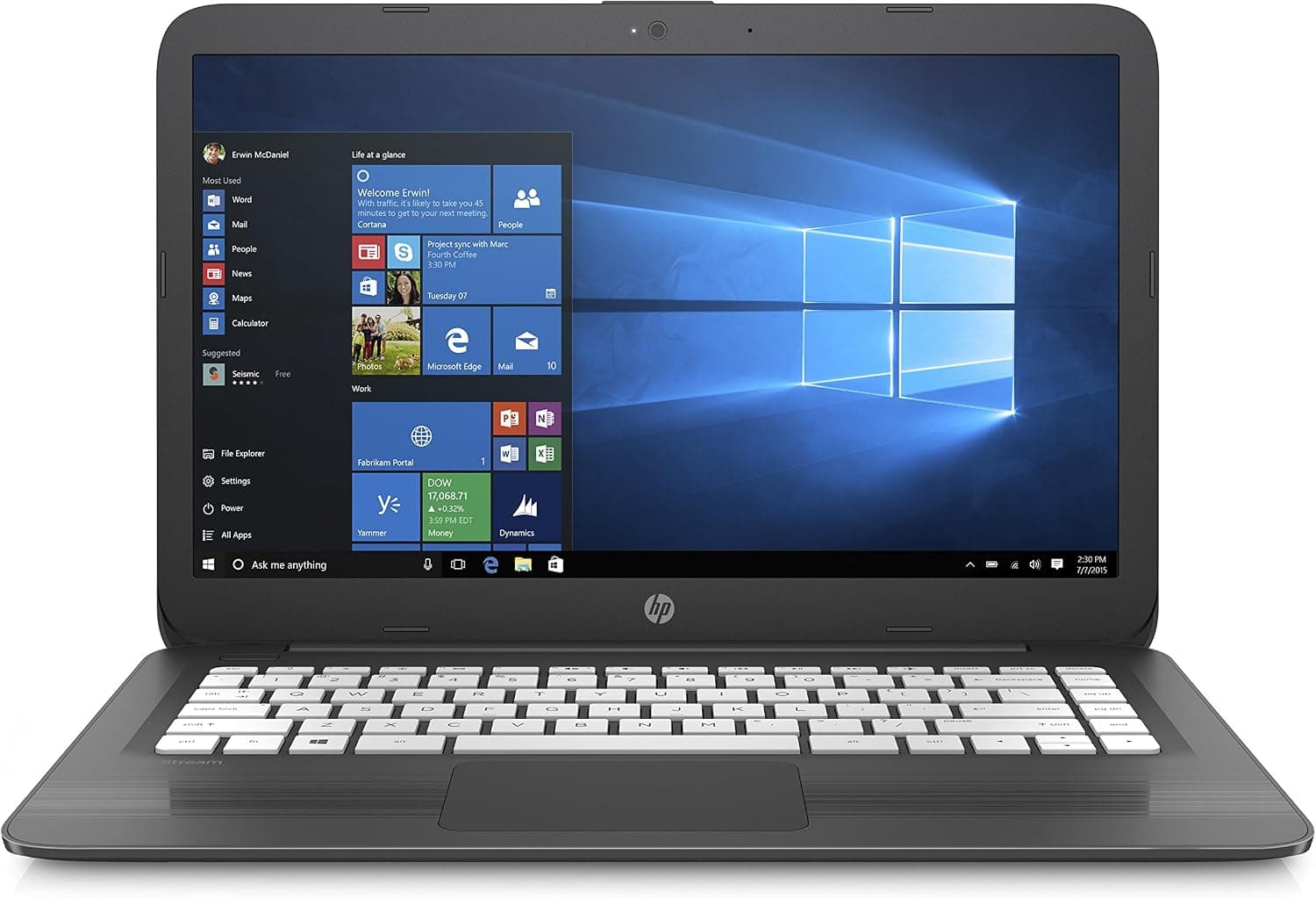 HP Stream 14-inch Laptop, Intel Celeron N4000 Processor, 4 GB RAM, 64 GB eMMC, Windows 10 S with Office 365 Personal for One Year (14-cb190nr, Gray)