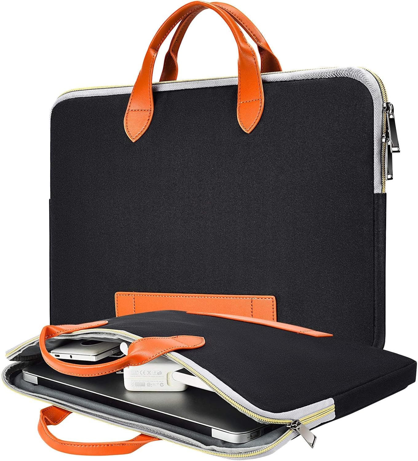 13.5-15 Inch Waterproof Laptop Case Men Women Bag with Handle for Dell Inspiron 13 5000, HP Pavilion x360/Chromebook 14, Lenovo Yoga C940 C930, Acer Chromebook 14, ASUS Chromebook Carring Case, Black