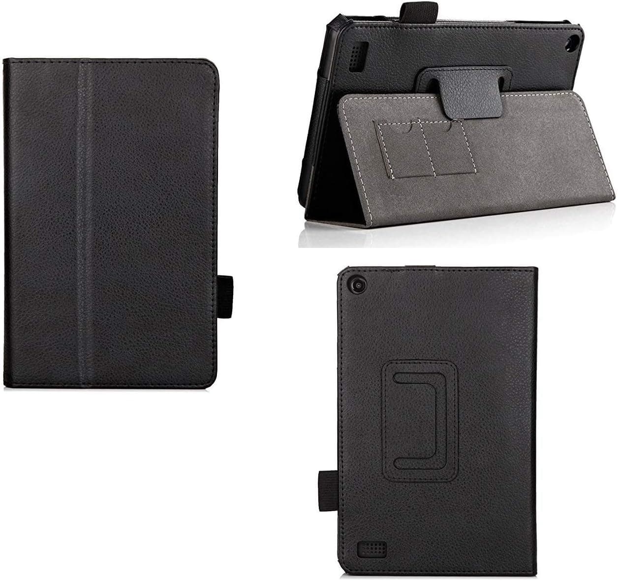 Case for Fire 7 Folio Case with Stand for Kindle Fire 7 Inch Tablet with Built in Stand - Black