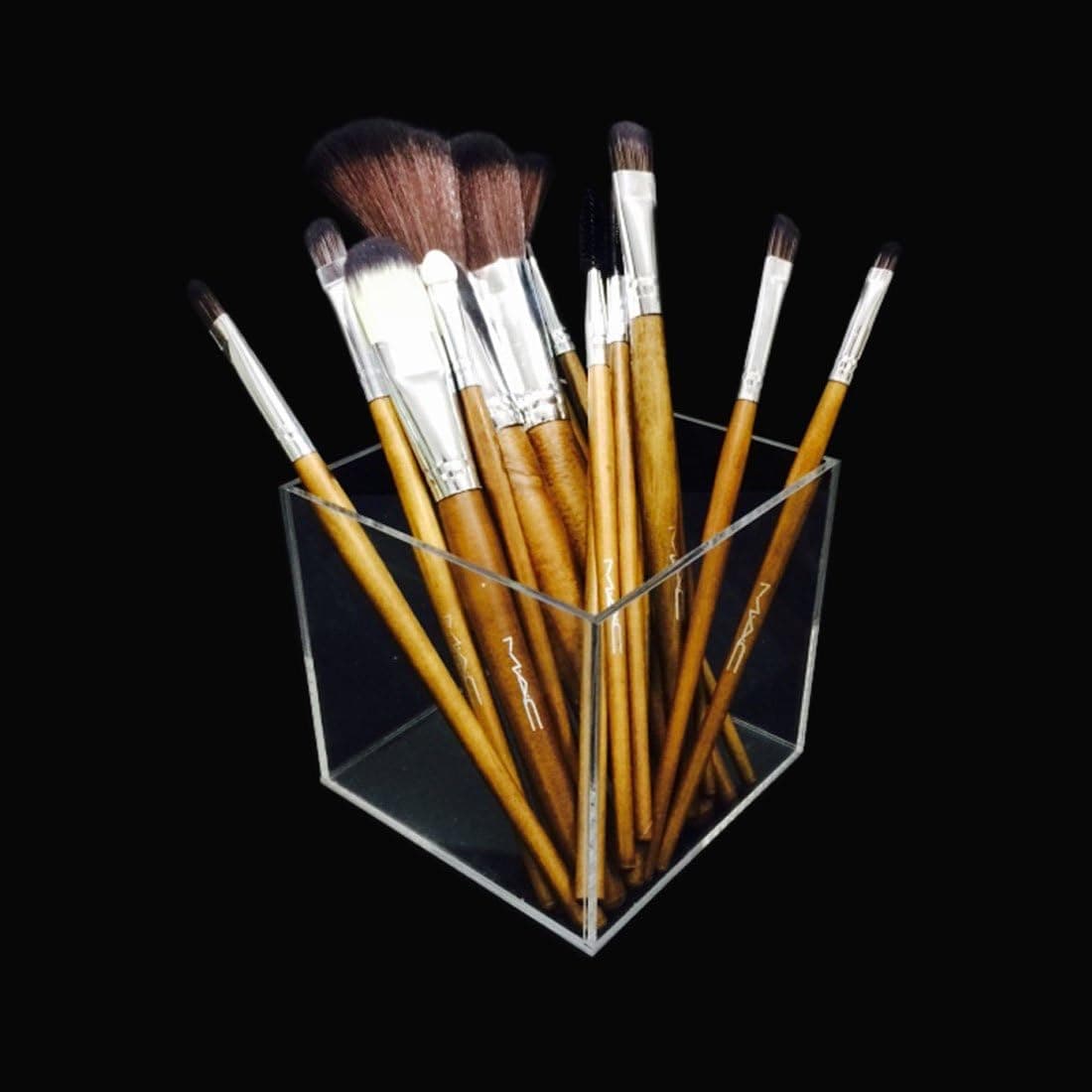 ImmI-living Acrylic Makeup Brush Holder Pen Storage Box and Beauty Swab Sticks Stand