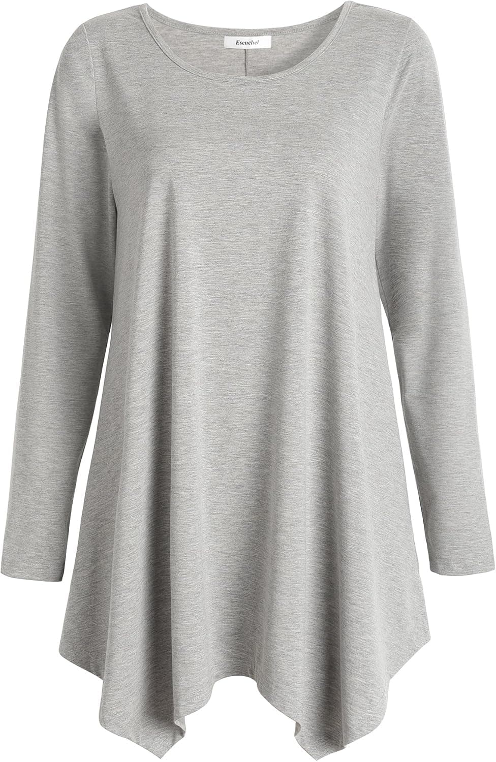 Esenchel Women's Long Sleeves Tunic Top for Leggings Flared Shirt