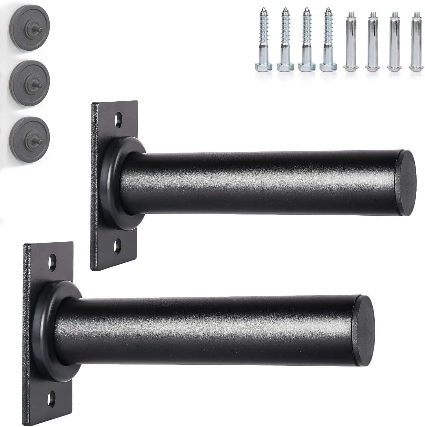 SYL Fitness Wall Mounted Weight Plate Holder, Wall Weight Storage Rack Available in 1" and 2"