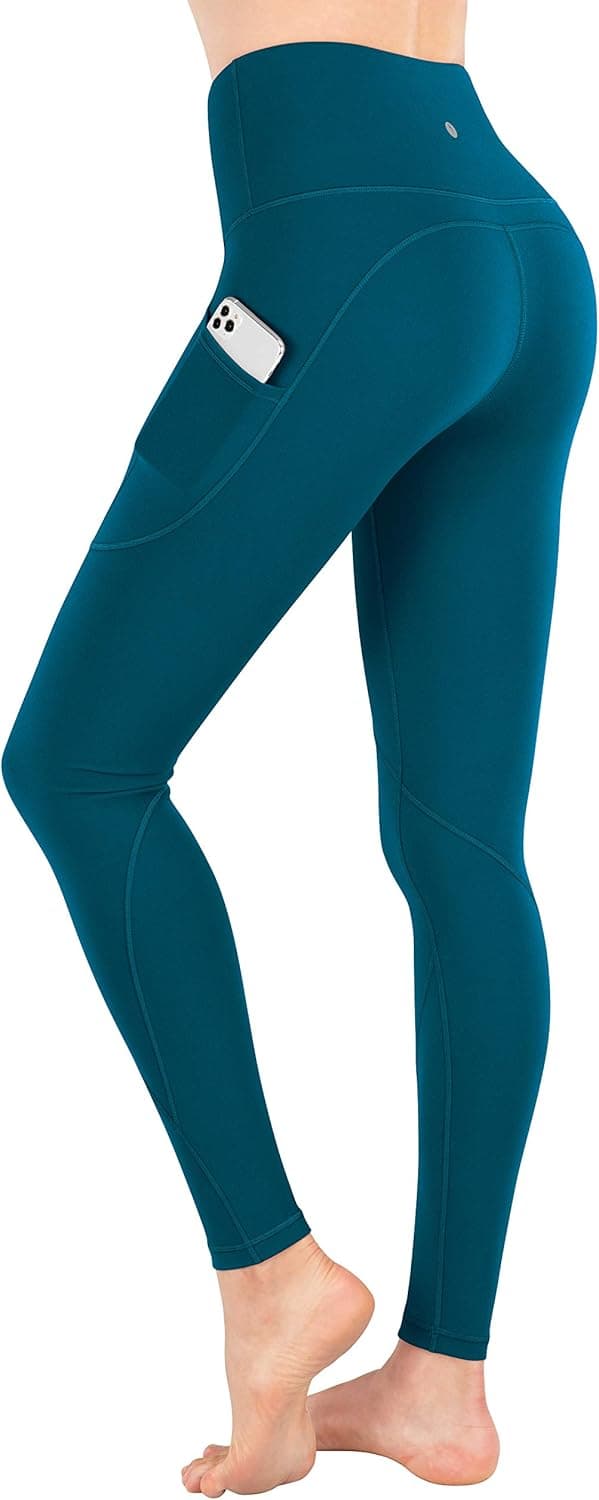 espidoo Women Yoga Leggings: High Waist Tummy Control Yoga Pants with 2 Pockets Workout Running Gym Pants