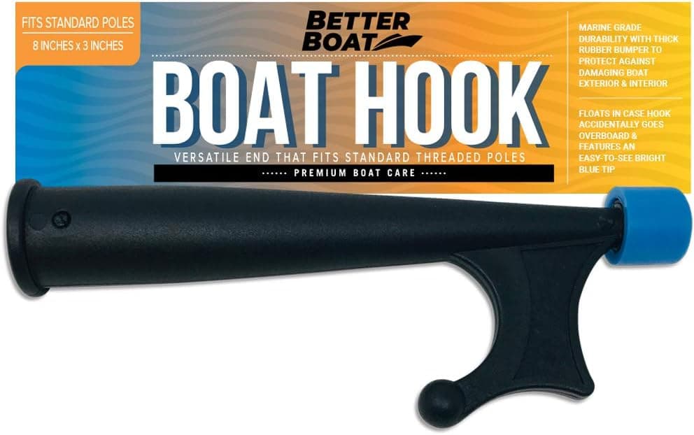 Boat Hooks for Docking Telescoping Boat Hook Pole Push Pole for Boat Docking Stick Boat Hook Adapters Screw End 3/4" Thread Boating Accessories Marine Push Dock Stick Pontoon (Hook Only or with Pole)